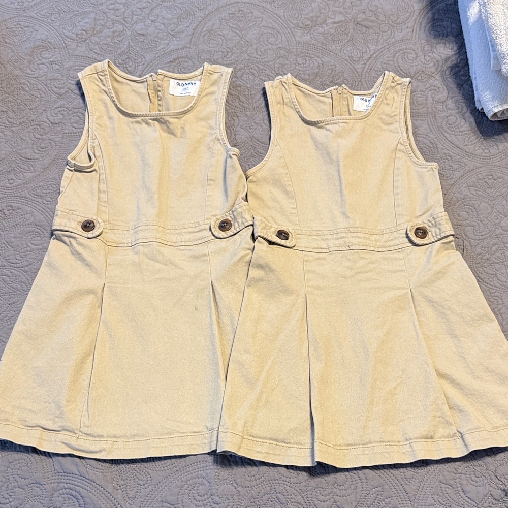 2pk. Khaki Girl’s Uniform Dress